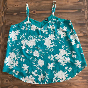 Women's Torrid Sophie Floral Camisole Plus Size 2X Teal boho feminine - Flaw